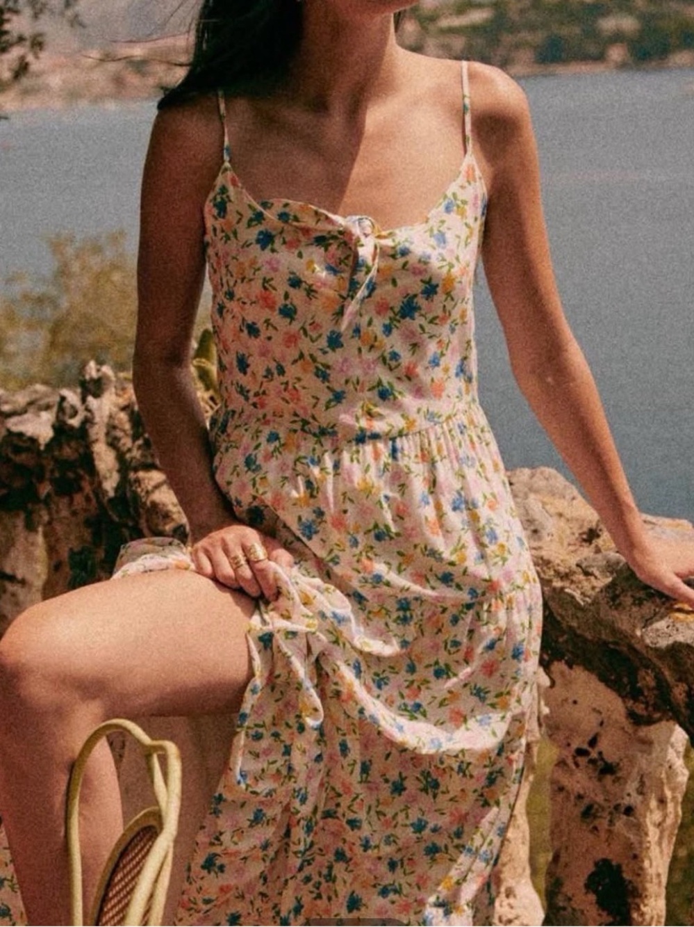 Sezane Tamara Maxi Dress with Multicolor Blooms